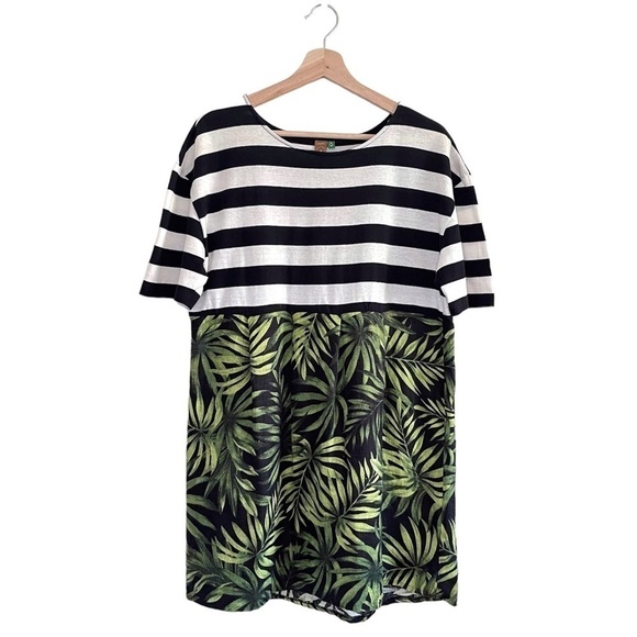 FARM Rio Tropical Stripe Cotton Linen Mini Beach Dress Medium - Picture 1 of 13